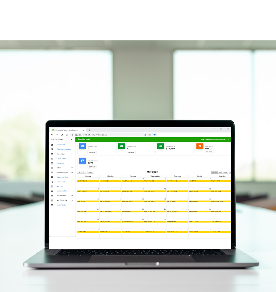 calendar one cent text